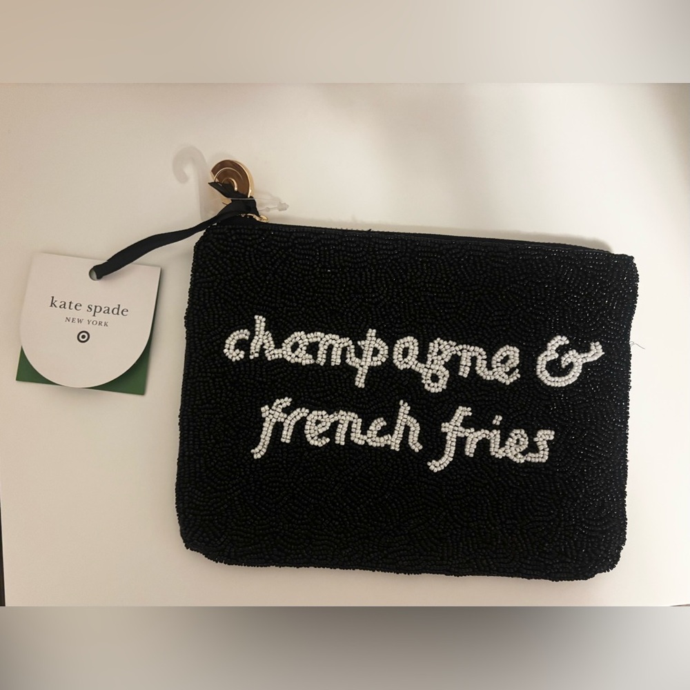 Kate Spade Black and White Beaded Clutch